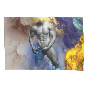 SlipperyJoe's muscular man physique steamy shirtle Pillowcase