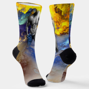SlipperyJoe's muscular man physique steamy shirtle Socks