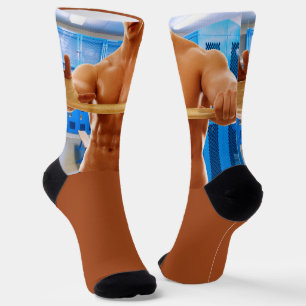 SlipperyJoe's muscular man shirtless chest 6-pack  Socks