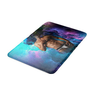 SlipperyJoe's muscular man underwear bulge cosmic Bath Mat