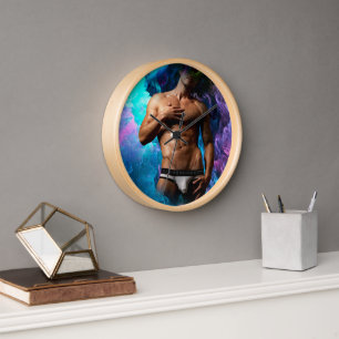 SlipperyJoe's muscular man underwear bulge cosmic  Clock