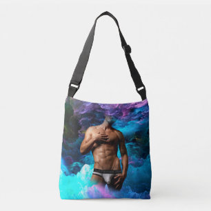 SlipperyJoe's muscular man underwear bulge cosmic Crossbody Bag