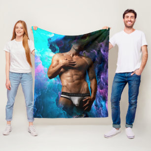 SlipperyJoe's muscular man underwear bulge cosmic  Fleece Blanket