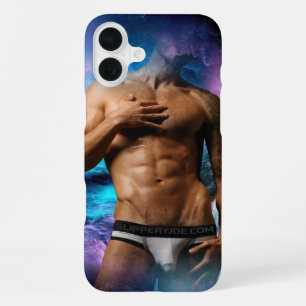 SlipperyJoe's muscular man underwear bulge cosmic  iPhone 16 Plus Case