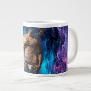 SlipperyJoe's muscular man underwear bulge cosmic  Large Coffee Mug