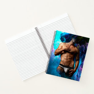 SlipperyJoe's muscular man underwear bulge cosmic Notebook