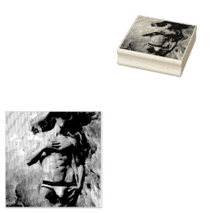 SlipperyJoe's muscular man underwear bulge cosmic  Rubber Stamp