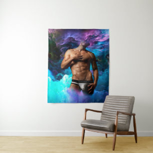 SlipperyJoe's muscular man underwear bulge cosmic  Tapestry