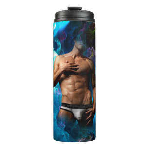 SlipperyJoe's muscular man underwear bulge cosmic  Thermal Tumbler