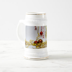 SlipperyJoe's New Year’s celebration toast golden Beer Stein