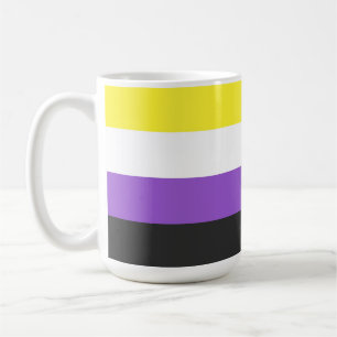 SlipperyJoe's Nonbinary Pride Flag gay gifts LGBTQ Coffee Mug