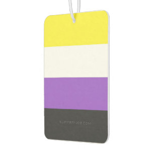 SlipperyJoe's Nonbinary Pride Flag yellow white pu Air Freshener