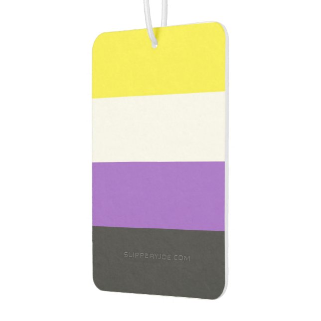 SlipperyJoe's Nonbinary Pride Flag yellow white pu Air Freshener (Left)