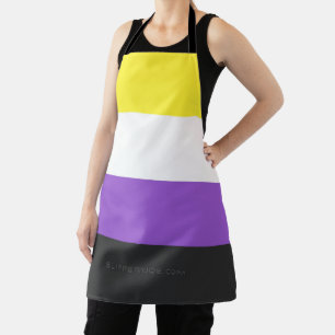 SlipperyJoe's Nonbinary Pride Flag yellow white pu Apron