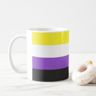 SlipperyJoe's Nonbinary Pride Flag yellow white pu Coffee Mug