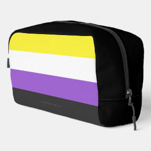SlipperyJoe's Nonbinary Pride Flag yellow white pu Dopp Kit