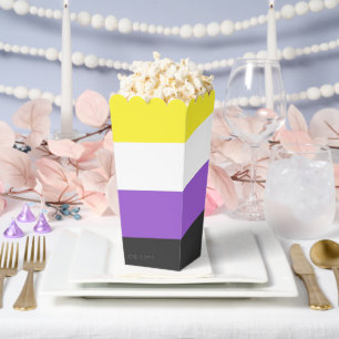 SlipperyJoe's Nonbinary Pride Flag yellow white pu Favor Box