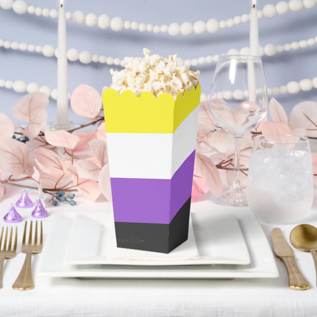 SlipperyJoe's Nonbinary Pride Flag yellow white pu Favor Box (Wedding)