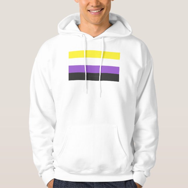 SlipperyJoe's Nonbinary Pride Flag yellow white pu Hoodie (Front)