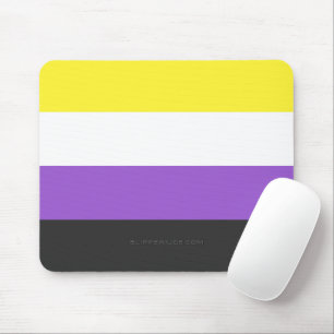 SlipperyJoe's Nonbinary Pride Flag yellow white pu Mouse Pad