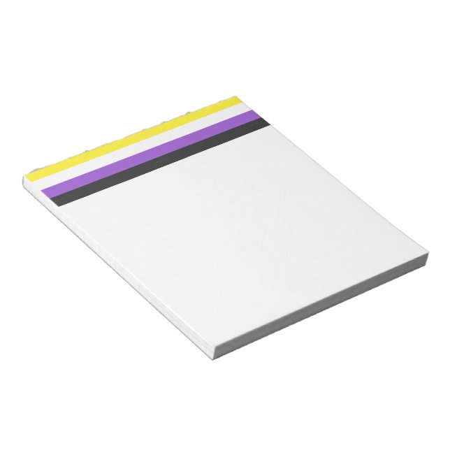 SlipperyJoe's Nonbinary Pride Flag yellow white pu Notepad (Angled)