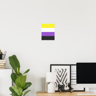 SlipperyJoe's Nonbinary Pride Flag yellow white pu Poster