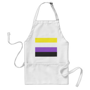 SlipperyJoe's Nonbinary Pride Flag yellow white pu Standard Apron