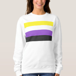 SlipperyJoe's Nonbinary Pride Flag yellow white pu Sweatshirt