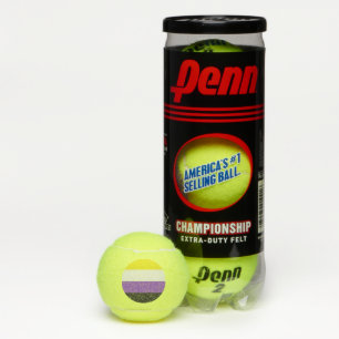 SlipperyJoe's Nonbinary Pride Flag yellow white pu Tennis Balls