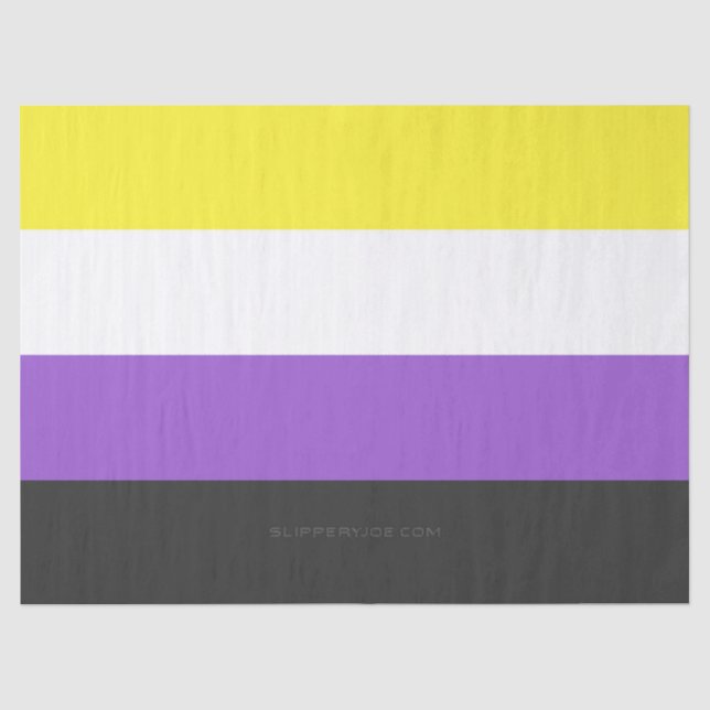 SlipperyJoe's Nonbinary Pride Flag yellow white pu Tissue Paper (Front)