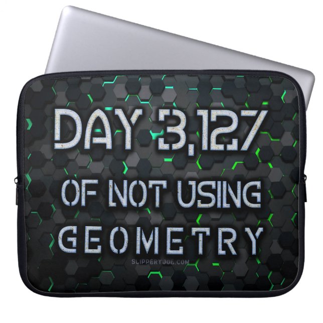 SlipperyJoe's not using geometry interlocking hexa Laptop Sleeve (Front)