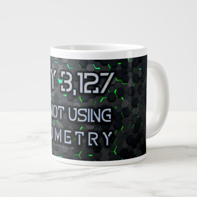 SlipperyJoe's not using geometry interlocking hexa Large Coffee Mug (Front Right)