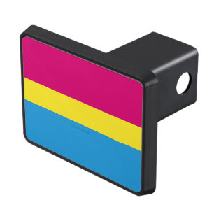 SlipperyJoe's pansexual pride flag gender-blind pi Trailer Hitch Cover