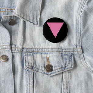 SlipperyJoe's pink triangle flag bright pink symbo 2 Inch Round Button