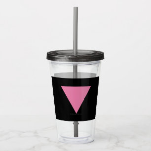 SlipperyJoe's pink triangle flag bright pink symbo Acrylic Tumbler