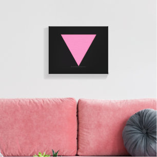 SlipperyJoe's pink triangle flag bright pink symbo Canvas Print