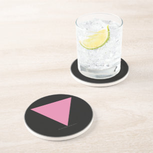 SlipperyJoe's pink triangle flag bright pink symbo Coaster