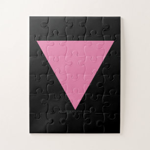 SlipperyJoe's pink triangle flag bright pink symbo Jigsaw Puzzle