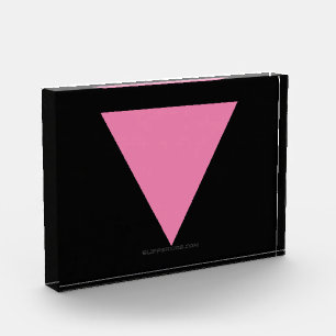 SlipperyJoe's pink triangle flag bright pink symbo Photo Block