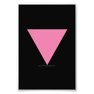 SlipperyJoe's pink triangle flag bright pink symbo Photo Print