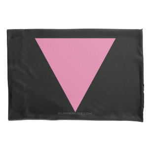 SlipperyJoe's pink triangle flag bright pink symbo Pillowcase