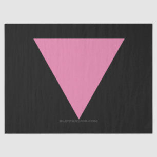 SlipperyJoe's pink triangle flag bright pink symbo Tissue Paper