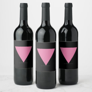 SlipperyJoe's pink triangle flag bright pink symbo Wine Label