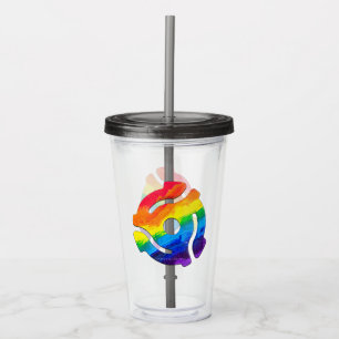 SlipperyJoe's plastic 45 RPM record adapter circul Acrylic Tumbler