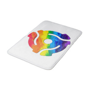 SlipperyJoe's plastic 45 RPM record adapter circul Bath Mat