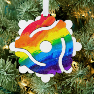SlipperyJoe's plastic 45 RPM record adapter circul Ornament Card