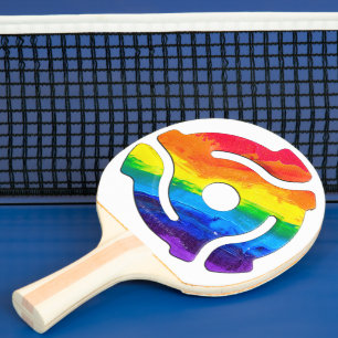 SlipperyJoe's plastic 45 RPM record adapter circul Ping Pong Paddle