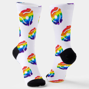 SlipperyJoe's plastic 45 RPM record adapter circul Socks