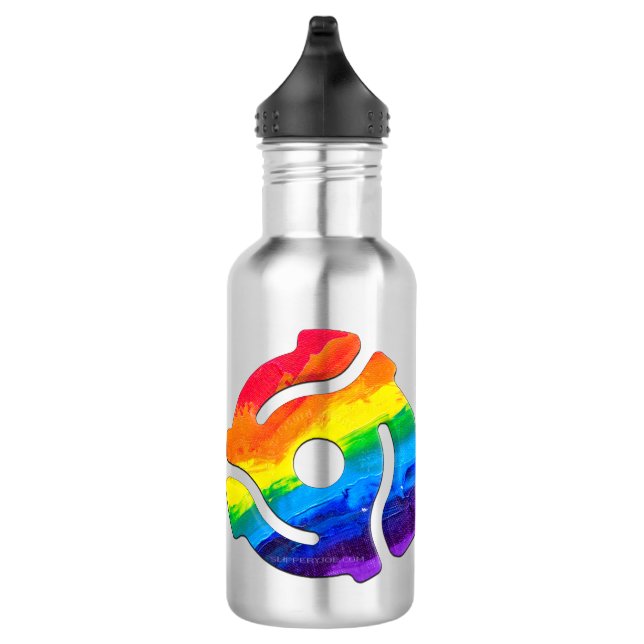 SlipperyJoe's plastic 45 RPM record adapter vibran 532 Ml Water Bottle (Right)