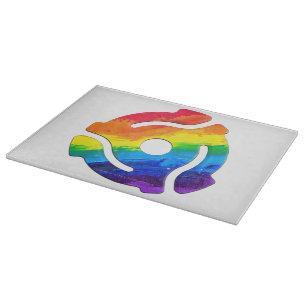 SlipperyJoe's plastic 45 RPM record adapter vibran Cutting Board